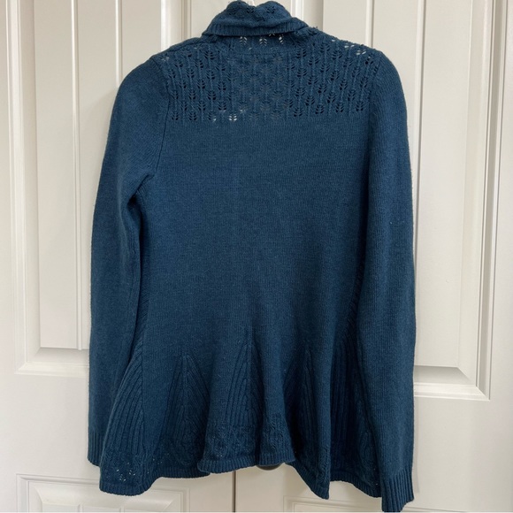 Anthropologie Scalloped Flutter Cardigan in Teal, Size XS - Picture 4 of 6